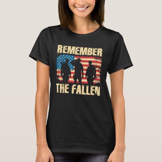 Memorial Day Remember The Fallen Veteran Military T-shirt (Voorkant)