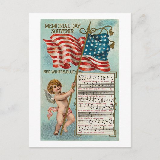 Memorial Day Souvenir Red, White, Blue Briefkaart (Voorkant)