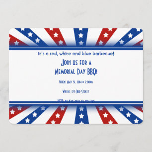 Memorial Day Starry Flag Burst Kaart