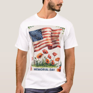 Memorial Day T-Shirt Patriottische Vlag van de Ver