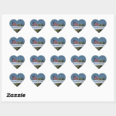 Memorial Day USA Drapeau Palm Tree Coeur Sticker (Feuille)