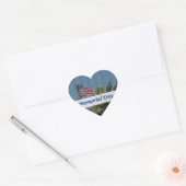 Memorial Day USA Drapeau Palm Tree Coeur Sticker (Enveloppe)