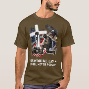 Memorial Day We zullen nooit veteranenovers verget T-shirt
