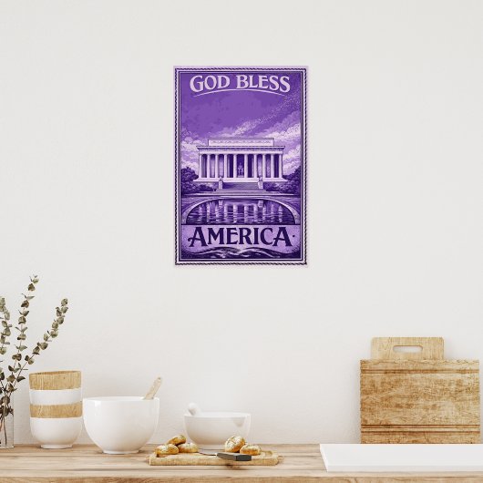 Mémorial de Lincoln - Affiche Dieu Bénisse l'Améri (Cuisine)