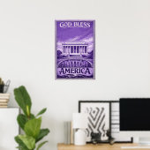 Mémorial de Lincoln - Affiche Dieu Bénisse l'Améri (Bureau à domicile)