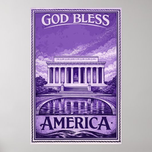 Mémorial de Lincoln - Affiche Dieu Bénisse l'Améri (Devant)