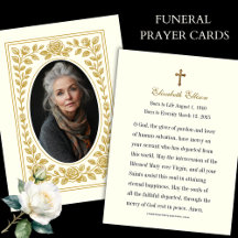 Mémorial de prière funéraire catholique Rose d'or