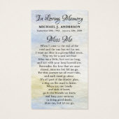 Memorial Deer Hunter Woodland Funeral Prayer Card (Dos)