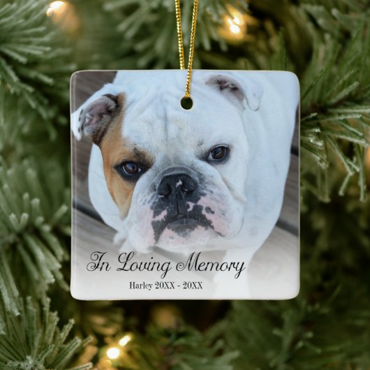 Memorial Dog Photo in Loing Memory Kerstmis Keramisch Ornament (Boom)