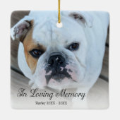 Memorial Dog Photo in Loing Memory Kerstmis Keramisch Ornament (Achterkant)