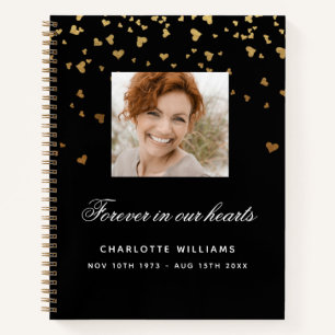 Mémorial du livre d'or noir coeurs photo