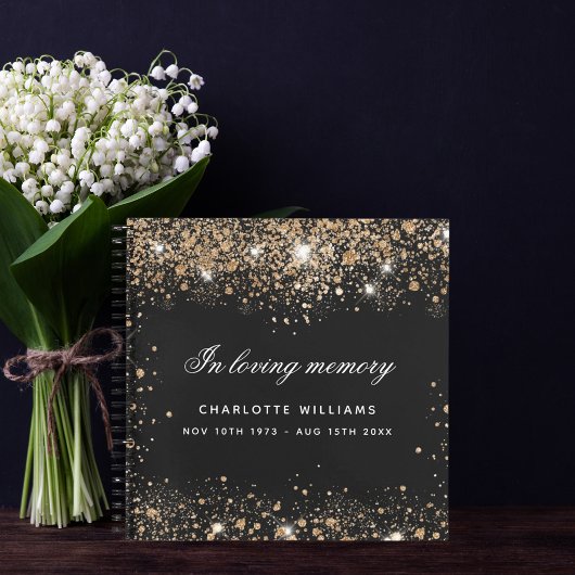 Mémorial du livre d'or noir parties scintillant no