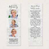 Memorial Elegant 3 Photo Signet de prière funérair (Devant & derrière)