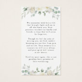 Memorial Elegant Floral Photo Prayer Card (Dos)