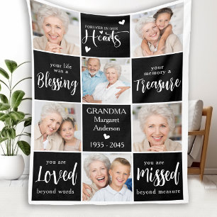 Memorial Elegant gepersonaliseerd gedicht 6 fotoco Fleece Deken