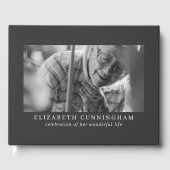 Memorial Elegant Modern Simple Custom Two Photo Gastenboek (Voorkant)