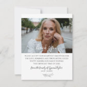 Mémorial élégant | Photo Carte de remerciements de (Devant)