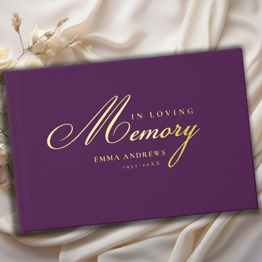 Mémorial "En mémoire d'amour" Gold-Foil, Violet
