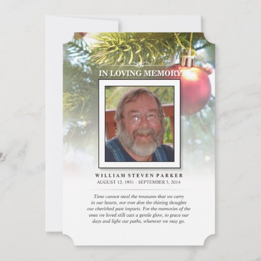 Mémorial et Carte de remerciements de Noël (Devant)