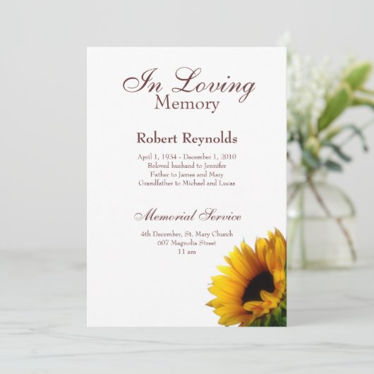 Mémorial / Faire-part (Debout devant)