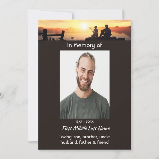 Memorial Father Son Fishing Fisherman  Kaart (Voorkant)