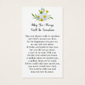Memorial Floral Daisy Photo Funeral Prayer Card (Dos)