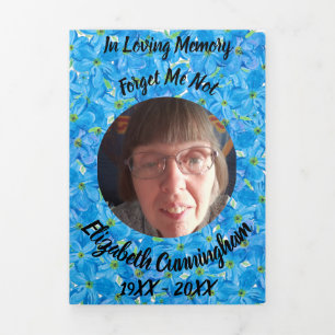 Memorial Floral Trifold Letter Fold aankondiging