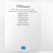 Memorial Floral Trifold Letter Fold aankondiging (Binnenzijde eerst)