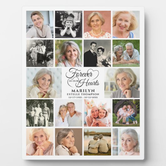 Memorial FOREVER IN ONZE HARTS 18 Fotocollage Fotoplaat (Voorkant)