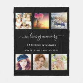 Memorial foto collage Black loving memory Fleece Deken (Voorkant)