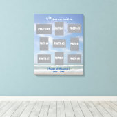 Memorial foto collage met achtergrond oceaan canvas afdruk (Insitu (Houten vloer))