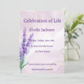 Memorial Foto Custom Lavender gardenbloem Kaart (Staand voorkant)