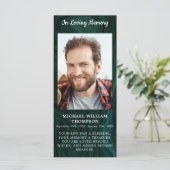 Memorial Foto Funeral Prayer Kaart Emerald Green (Staand voorkant)
