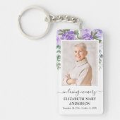 Memorial foto in liefdevolle herinnering Paarse bl Sleutelhanger (Voorkant)