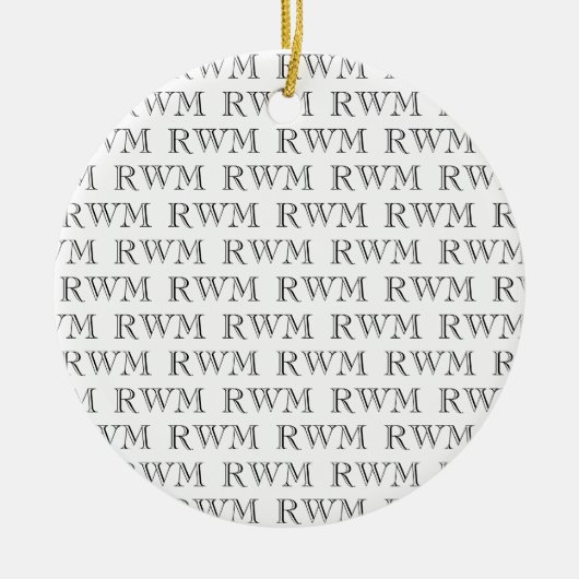 Memorial FOTO INITIALEN Pattern Modern Keepsake Keramisch Ornament (Voorkant)
