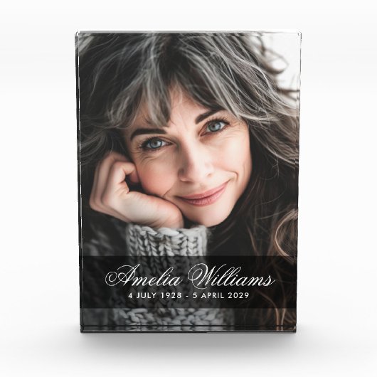 Memorial foto kalligrafie script naam data (Voorkant)