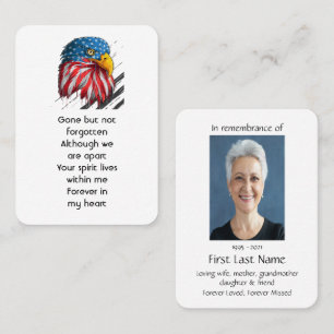 Memorial Foto Prayer Bald Eagle Visitekaartje