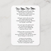 Memorial Foto Prayer Graphic Art Horses Keepomwill Visitekaartje (Voorkant)