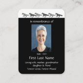 Memorial Foto Prayer Graphic Art Horses Keepomwill Visitekaartje (Achterkant)