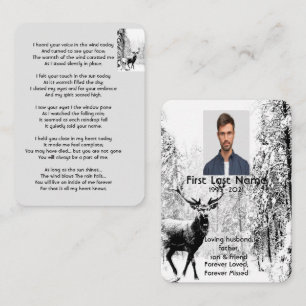 Memorial Foto Prayer Stag Deer Forest Winter Wild Visitekaartje
