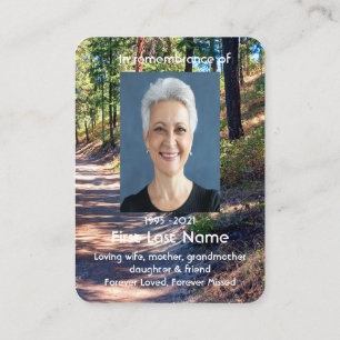 Memorial Foto Prayer Walk Forest Trees Wilderness Visitekaartje
