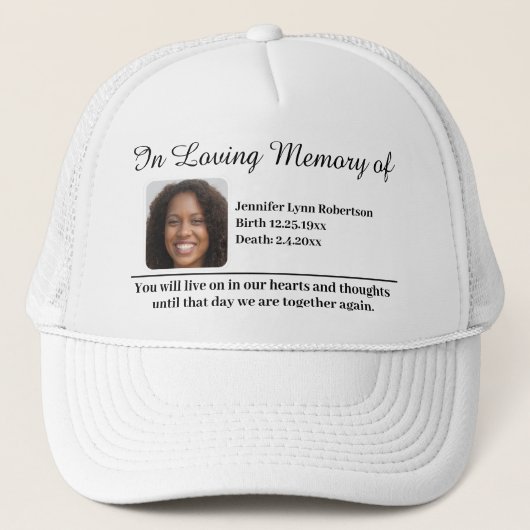 Memorial Foto toevoegen Trucker Pet (Voorkant)