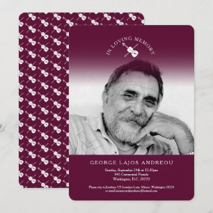 Memorial foto viool orkest begrafenis uitnodiginge kaart