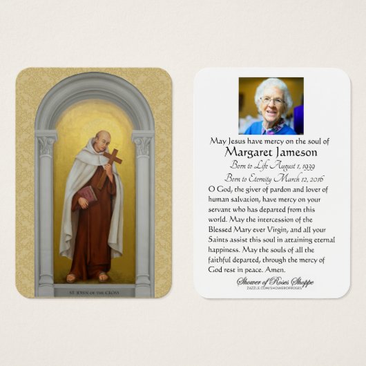 Mémorial funéraire Carte Sainte Saint Jean de la C (Devant & derrière)
