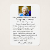 Mémorial funéraire Carte Sainte Saint Jean de la C (Dos)