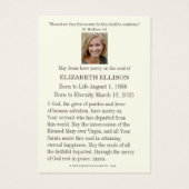 Mémorial funéraire catholique Bénéficiez de la car (Dos)