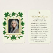 Mémorial funéraire irlandais Shamrock vert et or (Devant & derrière)