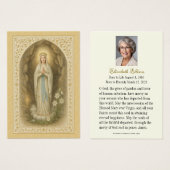 Mémorial funéraire Mary Lourdes Gold Vintage (Devant & derrière)