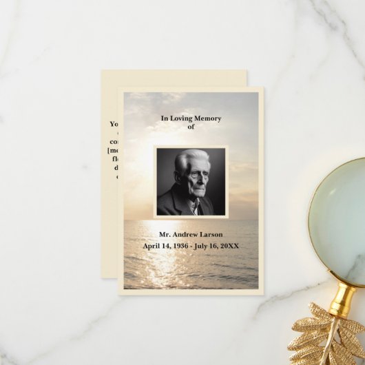 Mémorial funéraire Océanique De La Famille Carte d (Devant/Arrière en situation)