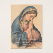 Mémorial funéraire triste Marie priant (Devant)